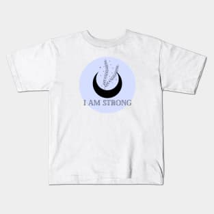 Affirmation Collection - I Am Strong (Blue) Kids T-Shirt